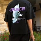 "GRACE OF GOD" Black Boxy Tee